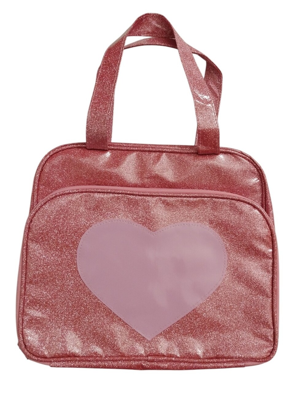 Sparkle Glitter Pink Heart 12" Doll Carrying Case Storage Organizer with Handle